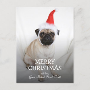Ung pug med tomhatt helg vykort