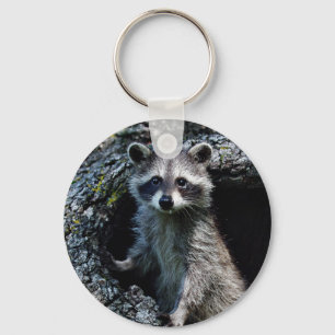 Ung Raccoon Nyckelring