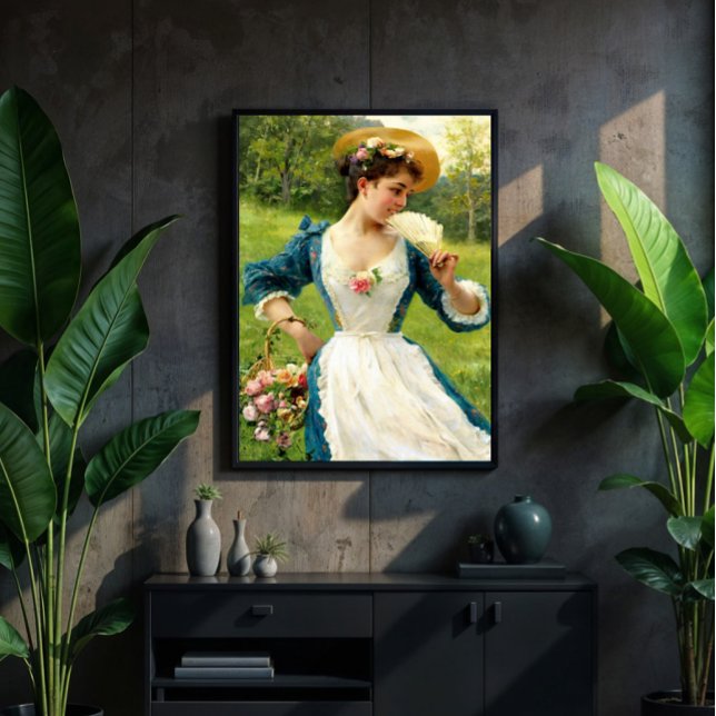 Ung skönhet med Basket i Ro Poster (Skapare uppladdad)