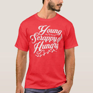 Ung skrotning och Hungrig Premium T-Shirt-kopierin T Shirt