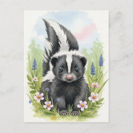 Ung Skunk Baby Vilda Djur Postkort Vykort