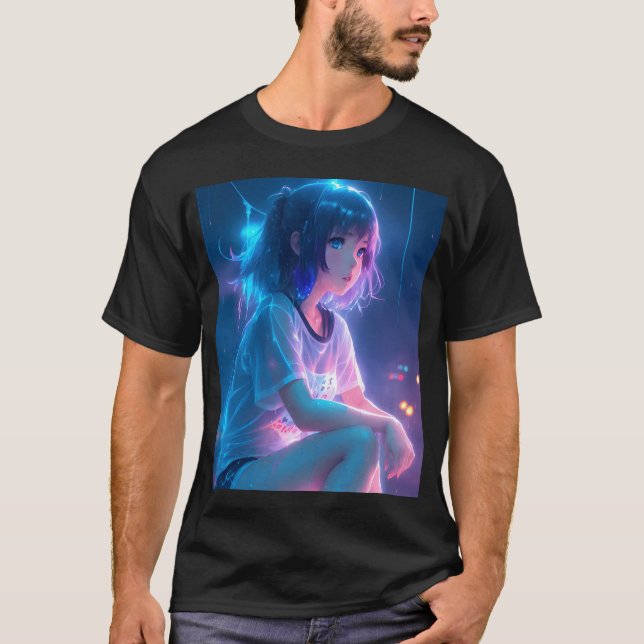Ung söt anime flicka present t shirt (Framsida)