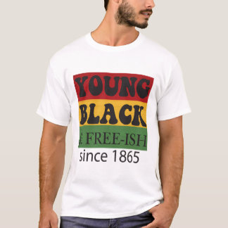 Ung Svart Fri-ish Sedan 1865 Svarta Historien Måna T Shirt