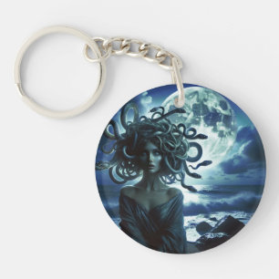 Ung vacker Medusa av månen och havet
