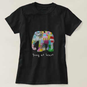 Ung vid hjärtslagord, söt elefantretro t shirt