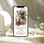 Ung Vild 3 3:e födelsedagstidningen Kids Cute Tige Inbjudningar<br><div class="desc">Ung Vild Tre 3:e födelsedagstidningen Kids Cute Tiger Printable Instant Download Digital Evite Invation Inbjudan har en söt vattenfärgstiger omgiven av vild blommor med texten "Young, vild and three!" i modernt typografiskt skript. Perfekt för barn tredje födelsedagsfestens firande. Skicka i e-postmeddelandet och ladda bara ned den digitala inbjudan som kan...</div>