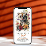 Ung Vild 3 3:e födelsedagstidningen Kids Cute Tige Inbjudningar<br><div class="desc">Ung Vild Tre 3:e födelsedagstidningen Kids Cute Tiger Printable Instant Download Digital Evite Invation Inbjudan har en söt vattenfärgstiger omgiven av vild blommor med texten "Young, vild and three!" i modernt typografiskt skript. Perfekt för barn tredje födelsedagsfestens firande. Skicka i e-postmeddelandet eller ladda helt enkelt ned den digitala inbjudan som...</div>