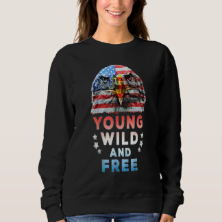 Ung Vild Free American Patriotic 4:e juli USA T Shirt