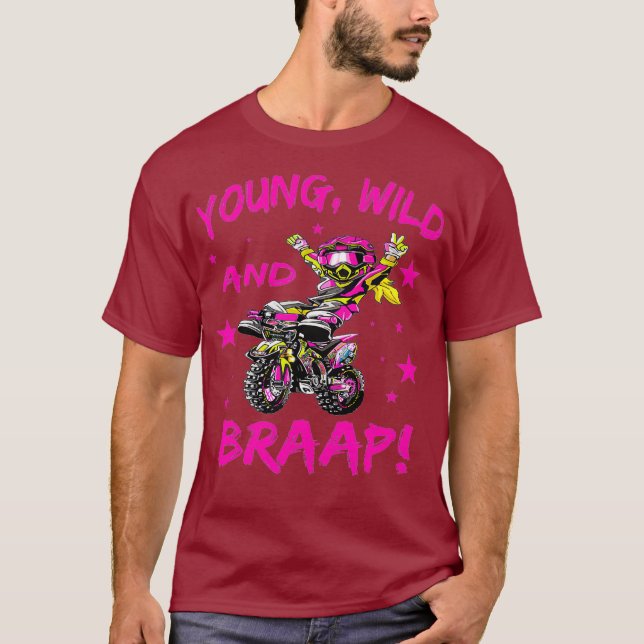 Ung Vild och Braap för Dirt Bike Girls T Shirt (Framsida)