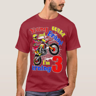 Ung Vild och Braap Im Turning 3 Boy Motocross T Shirt