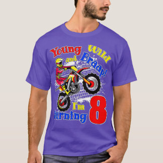 Ung Vild och Braap Im Turning 8 Boy Motocross T Shirt