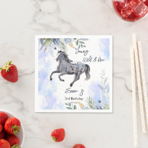 Ung vild och gratis galloping Appaloosa-födelsedag Pappersservett