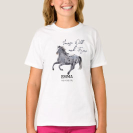 Ung vild och gratis galloping Appaloosa-födelsedag T Shirt