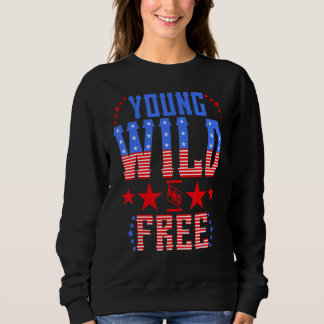 Ung Vild och gratis minnesdag Patriotic Mamma Girl T Shirt
