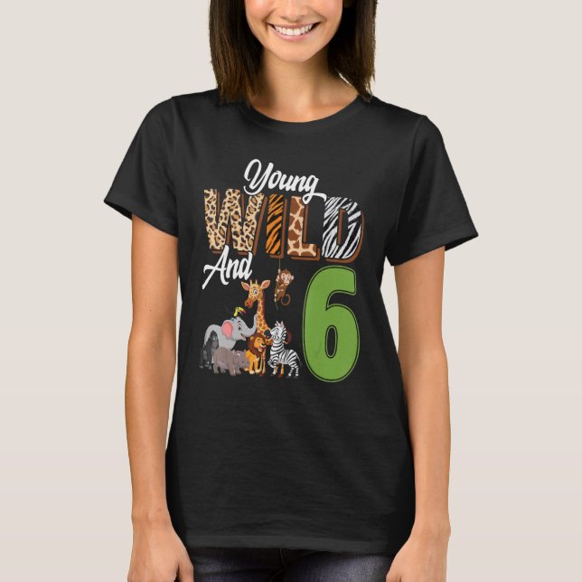 Ung Vild och sex år gammal 6e-födelsedagshägel Saf T Shirt (Framsida)