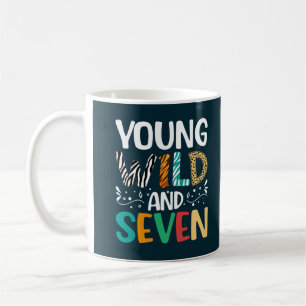 Ung Vild och sju ynkliga 7:e Birthday Boy Girl Kaffemugg
