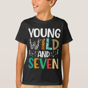 Ung Vild och sju ynkliga 7:e Birthday Boy Girl T Shirt