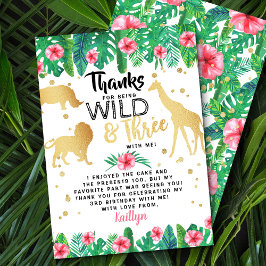 Ung Vild och tre flickor, tredje födelsedag Tack Kort