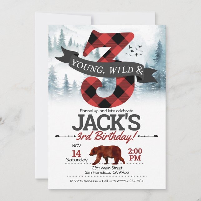 Ung Vild och tre inbjudningar, Lumberjack 3:e Inbjudningar (Framsida)