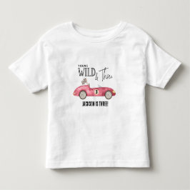 Ung Vild och TRE Röd tävlingsbil 3-årsdag T Shirt