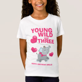 Ung Vild och tre Rosor 3:e födelsedagen T Shirt