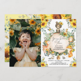 Ung Vild och tre solrosträd, födelsedag Inbjudningar