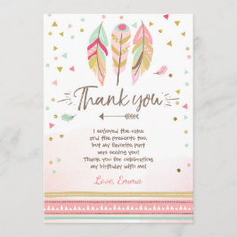 Ung vild och tre tack. Du har kort Feathers Boho