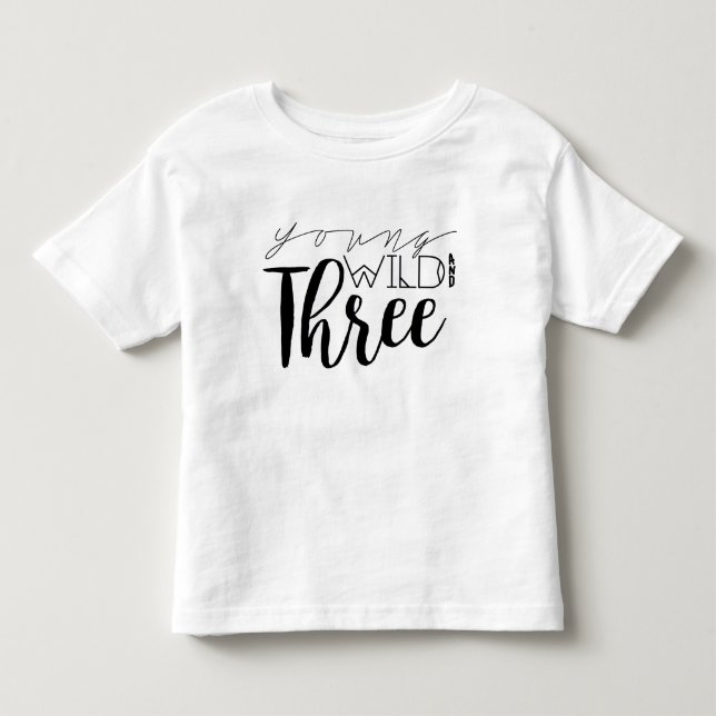 Ung Vild och tre | Tredje födelsedagen T Shirt (Framsida)