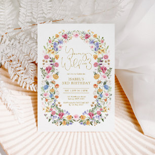 Ung Vild och tre vildblommor: tredje födelsedag Inbjudningar