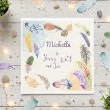 Ung Vild och vattenfärg Boho Feathers