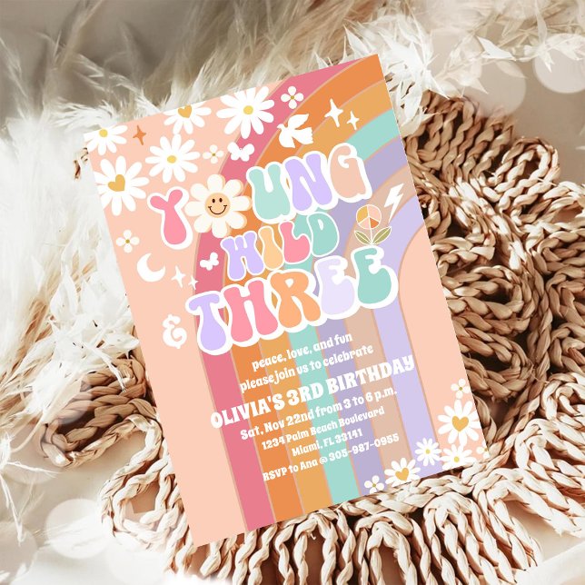 Ung Vild Tre Födelsedagsinbjudan Inbjudningar (Skapare uppladdad)