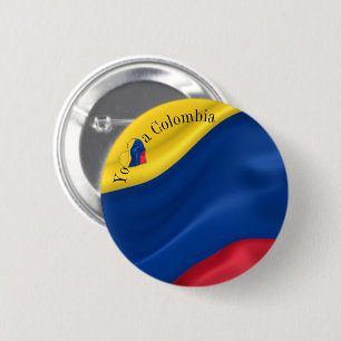 Unga Amo A Colombia Flagga Button Knapp