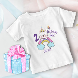Unga andra födelsedag Unicorn-födelsedag T Shirt