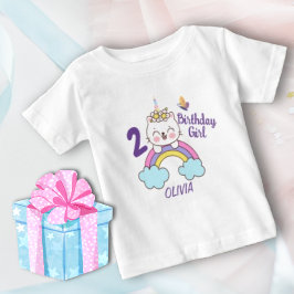 Unga andra födelsedag Unicorn-födelsedag T Shirt