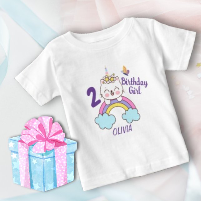 Unga andra födelsedag Unicorn-födelsedag T Shirt (Skapare uppladdad)