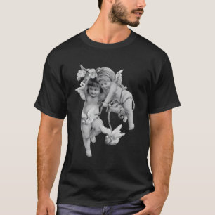 Unga angelliska Cherubs spelar med sin duva T Shirt