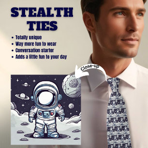 Unga astronaut på Måne-marinens blå halsband Slips