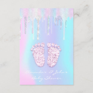 Unga barn Shower Feet HoloGraph Drick Unicorn Inbjudningar