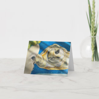 Unga barn som observerar sköldpadda kort