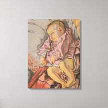 Unga barn som sover på en Pillow (av Wyspiański)