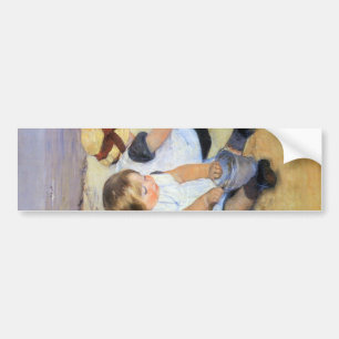 Unga barn som spelar på stranden (Mary Cassatt) Bildekal