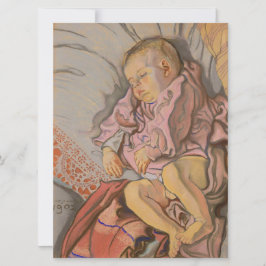 Unga barn sover på en Pillow Kort