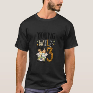 Unga barn Vild & 3 Safari Wild Child 3rd Birthday T Shirt