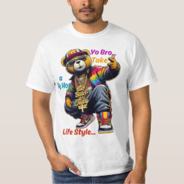 "Unga Bro!" Upplev HipHop-livsstilen - Bear Rap T Shirt