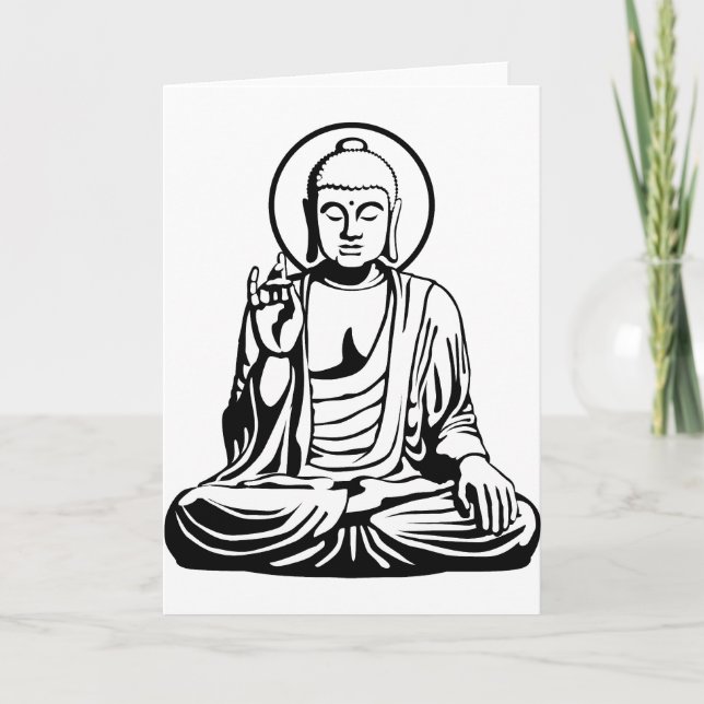 Unga Buddha No.1 (svart vit) Kort (Framsida)