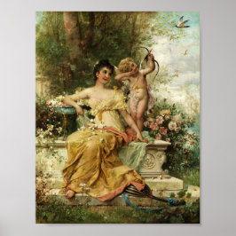 Unga Dam i parken av Hans Zatzka - poster