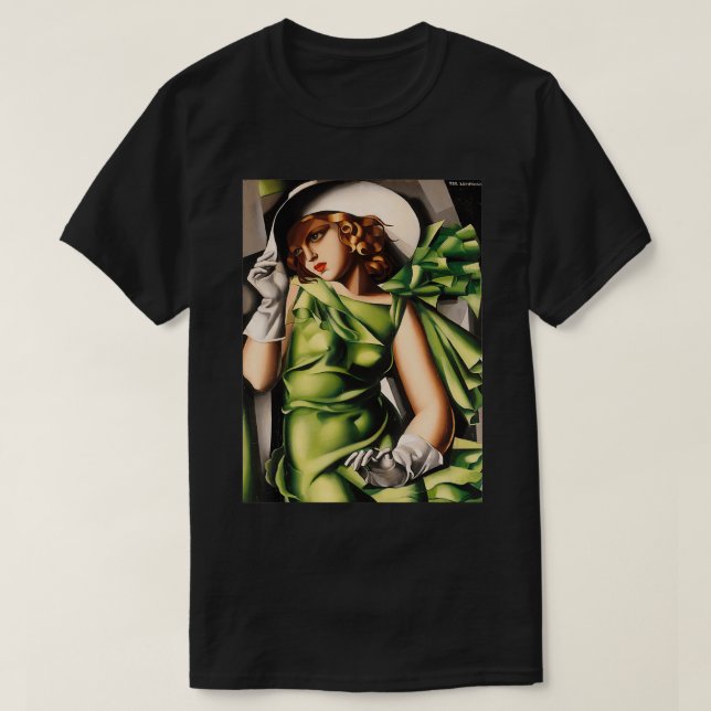 Unga Dam med handskar som målas upp av Lempicka  T Shirt (Design framsida)