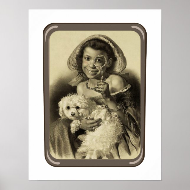 Unga Dam med uppdelad utskrift, Poster Pappert (pr (Framsidan)