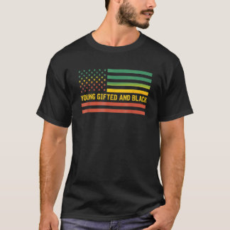 Unga Ed and Black History USA USA Flagga African A T Shirt