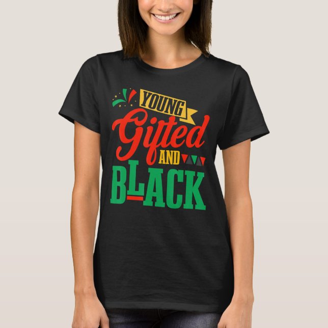 Unga Ed & Black African Black History Month Manar  T Shirt (Framsida)
